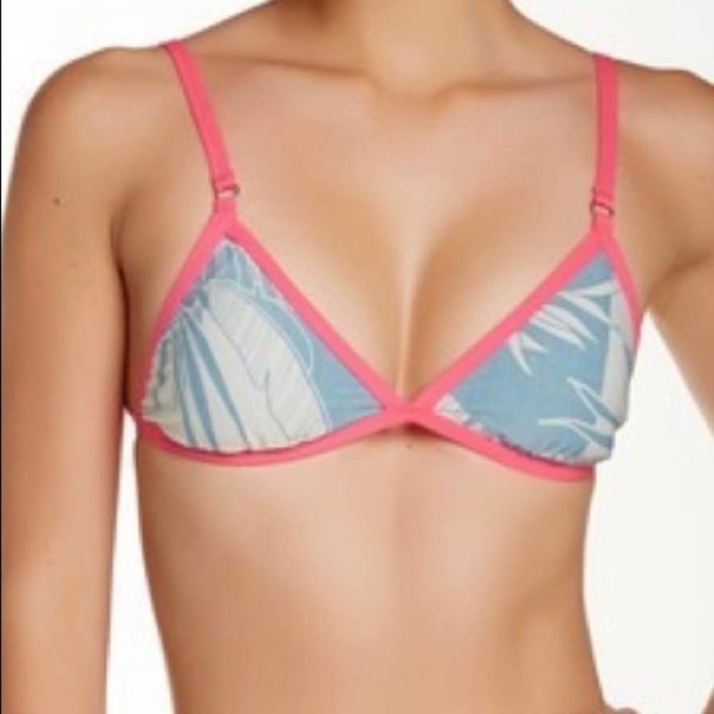 Billabong blue white & pink bikini top NWT
